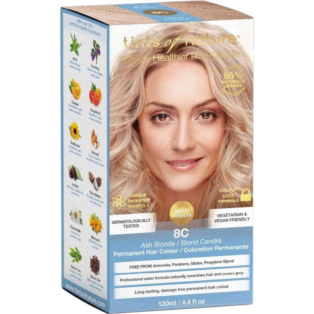 Tints Of Nature 8C Ash Blonde Permanent Colour 130ml