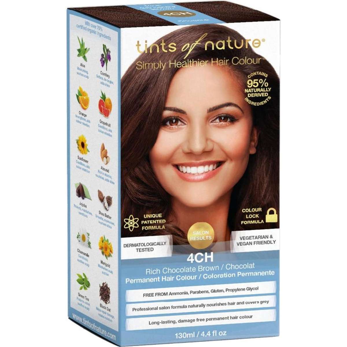 Tints Of Nature 4CH Rich Chocolate Brown Permanent Colour 130ml