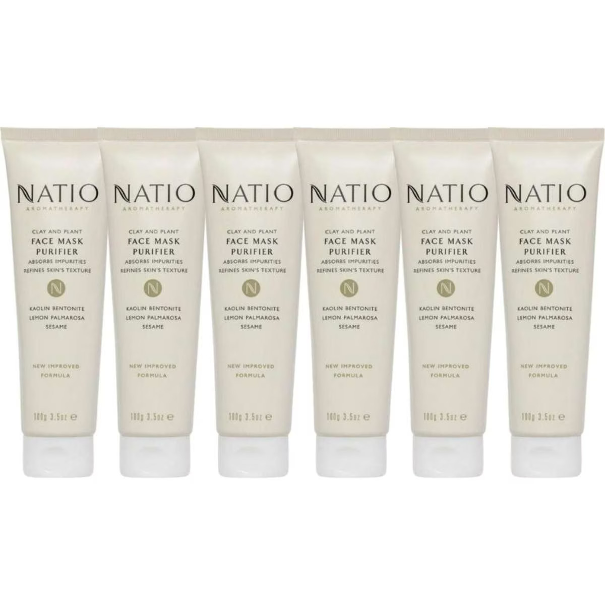 1074088920 Natio Aromatherapy Clay And Plant Face Mask Purifier 100g x 6