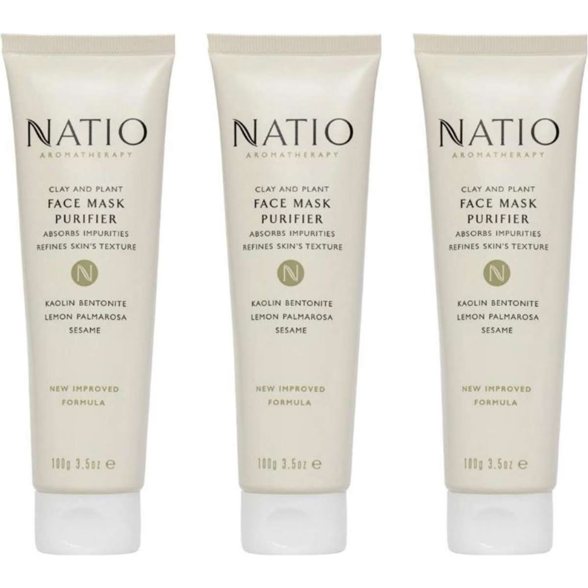 1074098679 Natio Aromatherapy Clay And Plant Face Mask Purifier 100g x 3