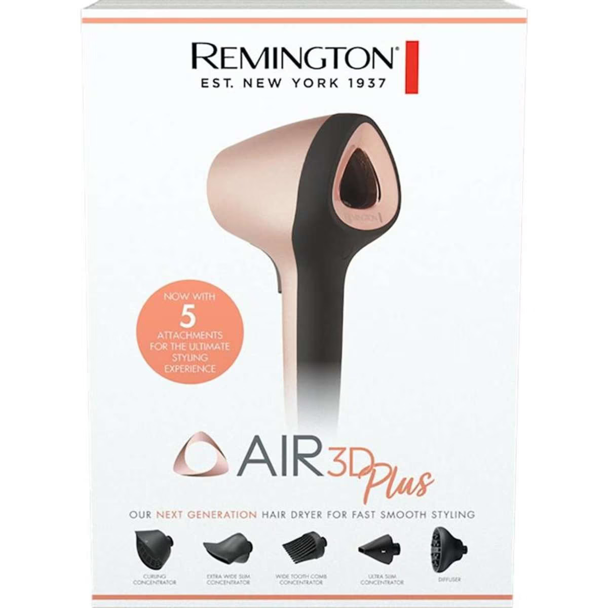 Remington Air3D Plus Hair Dryer 6pc 1800W