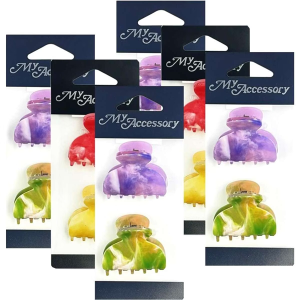 My Accessory Melrose Hair Clip Marble Accessory Assorted 6x 2pc 4cm