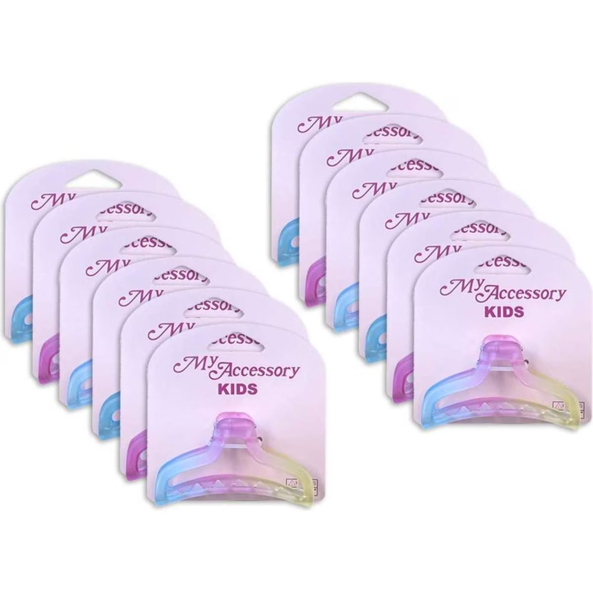 My Accessory Kids Melrose Hair Clip Ombre Frosted Assorted 12PK 8cm