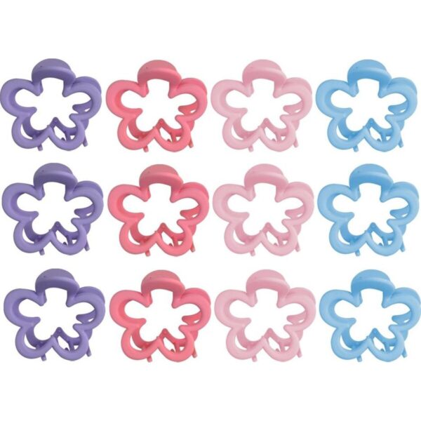 My Accessory Kids Melrose Hair Clip Matte Flower Assorted 12PK 7cm