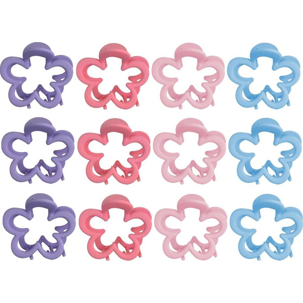 My Accessory Kids Melrose Hair Clip Matte Flower Assorted 12PK 7cm