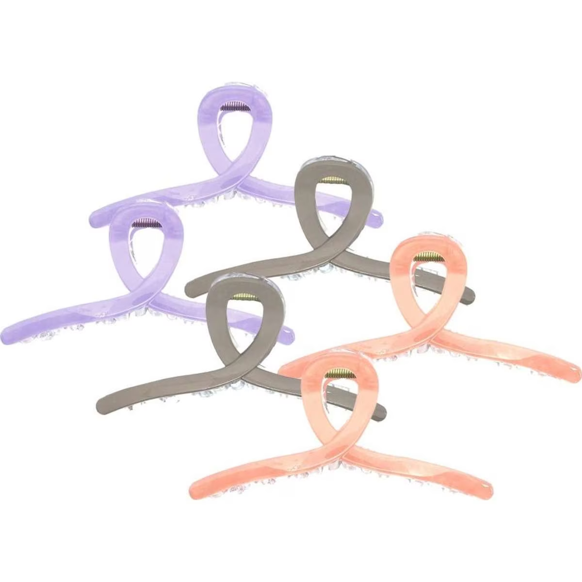 My Accessory Melrose Clip Twisted Polish Hair Clip Accessory Assorted 6PK 13cm