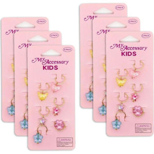 My Accessory Kids Hair Cuff Silver Charms Assorted 6x 6pc 3cm