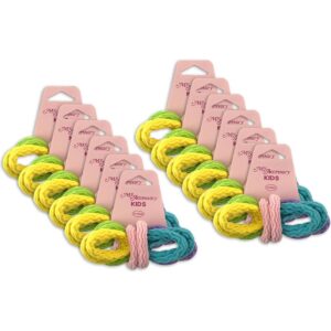 My Accessory Kids Hair Ties Wave Multi Colour 12x 10pc 4.5cm