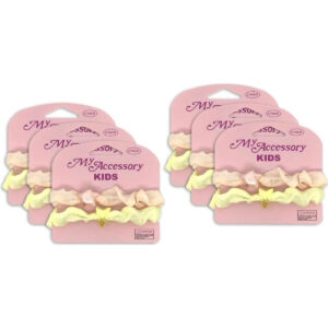 My Accessory Kids Hair Scrunchie Pastel Stars 6x 2pc 7.5cm