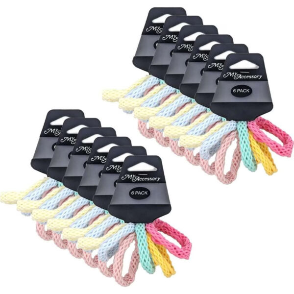 My Accessory Hair Rings/Ties Thick Pastel Ponytail 12x 6pc 4.5cm