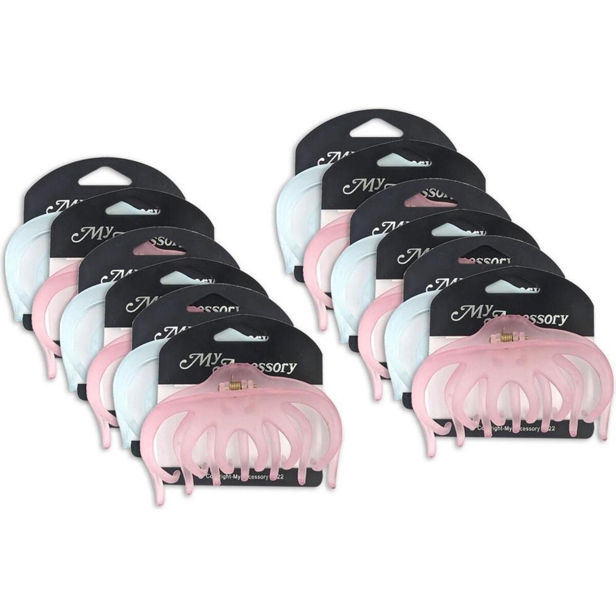 My Accessory Melrose Hair Clip Octopus Frosted Assorted Accessory 12PK 10.5cm