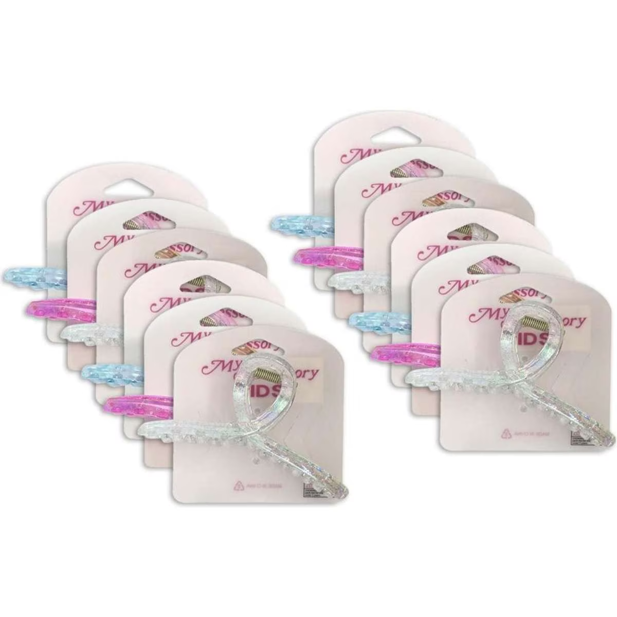 My Accessory Melrose Hair Clip Iridescent Glitter Assorted 12PK 11cm