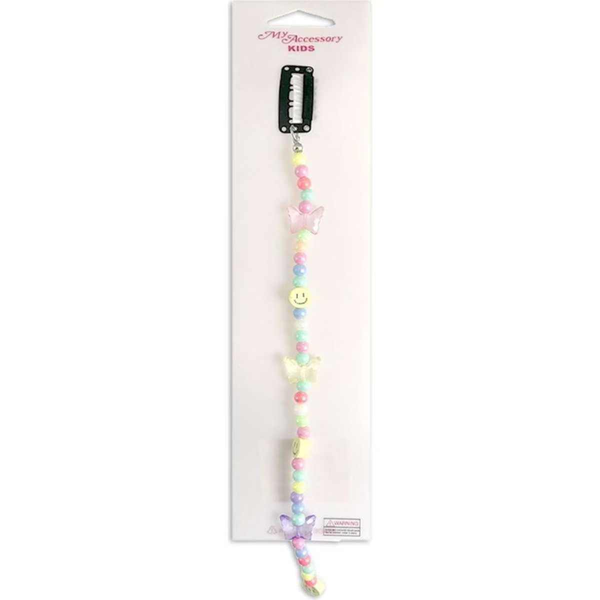 My Accessory Kids Hair Extension Hair Clip Smiley Pastels 6pc 26cm