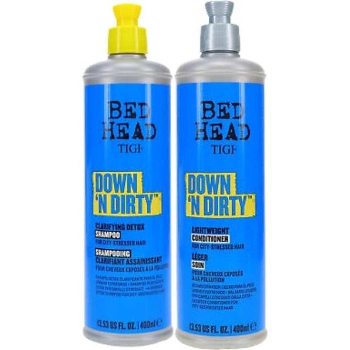 TIGI Bed Head Down N Dirty Clarifying Detox Shampoo & Conditioner 400mL Duo