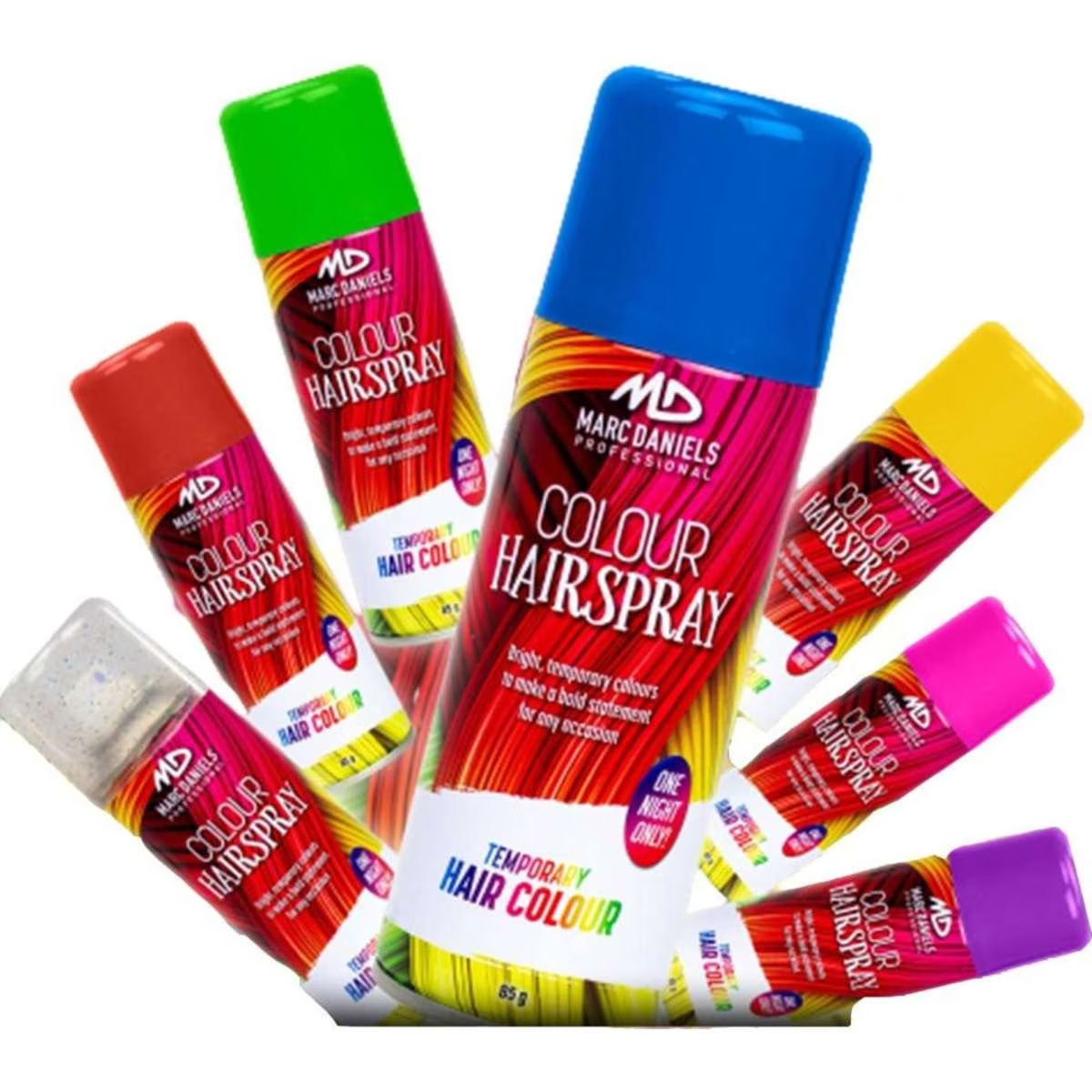 Marc Daniels Coloured Hair Spray Multi-Pack 7 colours 7 x 85g