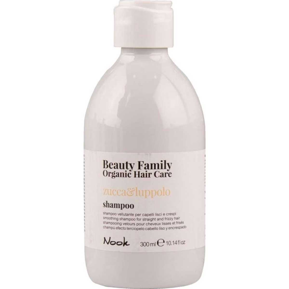 Nook Beauty Family Organic Hair Care Zucca&Luppolo Shampoo 300ml - Smoothing shampoo for straight and fuzzy hair