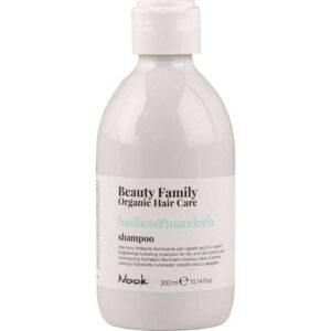 Nook Beauty Family Organic Hair Care Basilico&Mandorla Shampoo 300ml - Brightening hydrating shampoo for dry and dull-looking hair