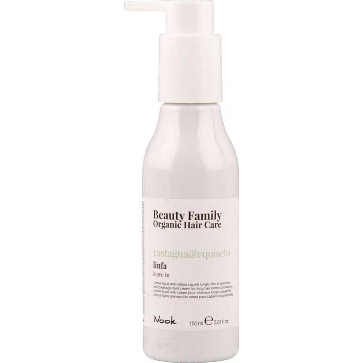 Nook Beauty Family Organic Hair Care Castagna&Equiseto Leave In 150ml - Anti-breakage fluid cream for long hair prone to breaking