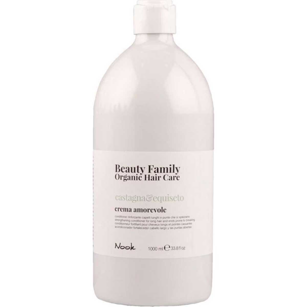 Nook Beauty Family Organic Hair Care Castagna&Equiseto Crema Amorevole 1L - Strengthening conditioner for long hair and ends prone to breaking