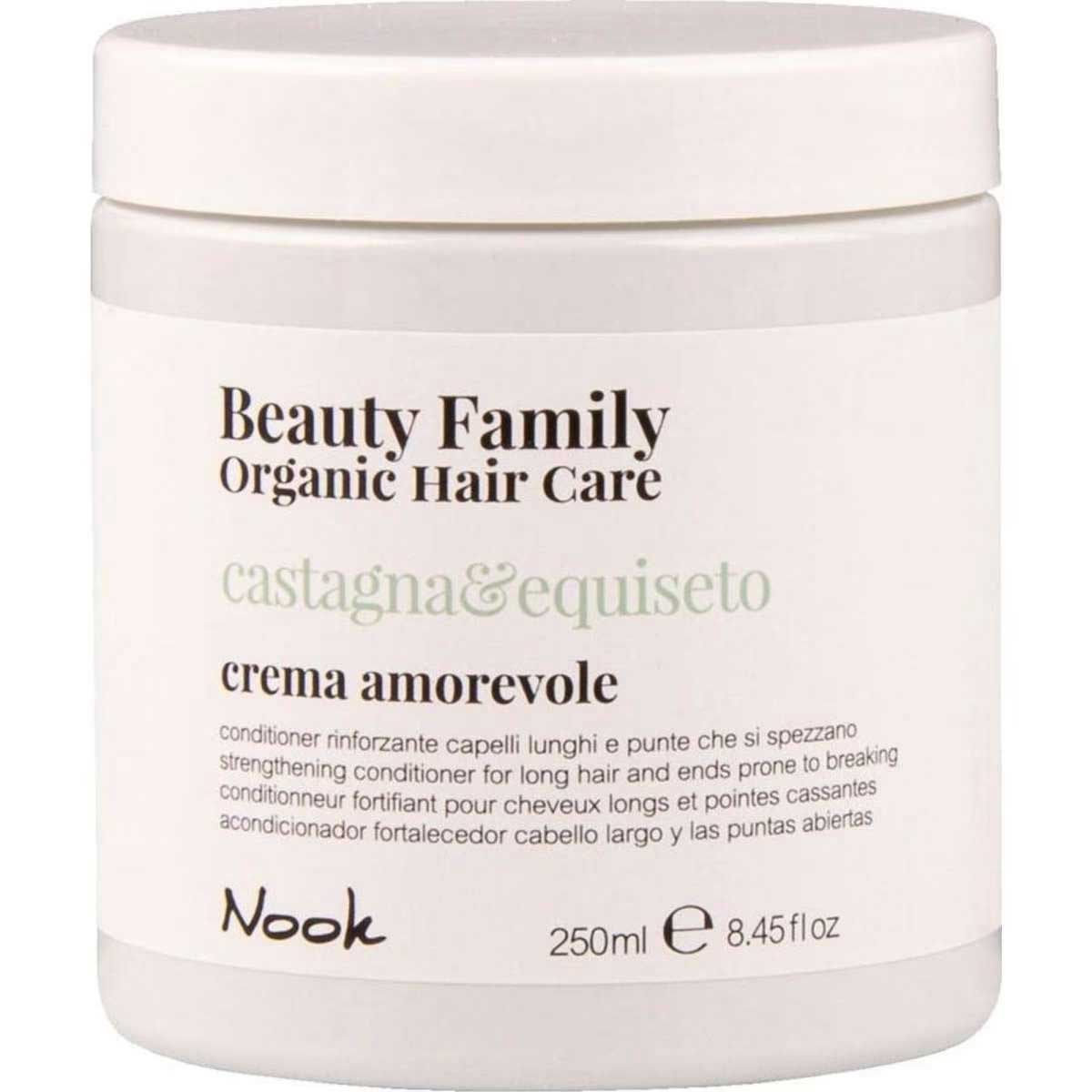 Nook Beauty Family Organic Hair Care Castagna&Equiseto Crema Amorevole 250ml - Strengthening conditioner for long hair and ends prone to breaking
