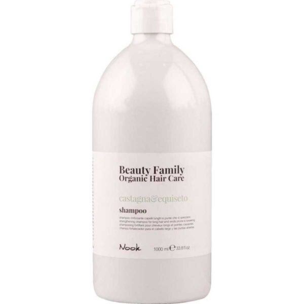 Nook Beauty Family Organic Hair Care Castagna&Equiseto Shampoo 1L - Strengthening shampoo for long hair and ends prone to breaking