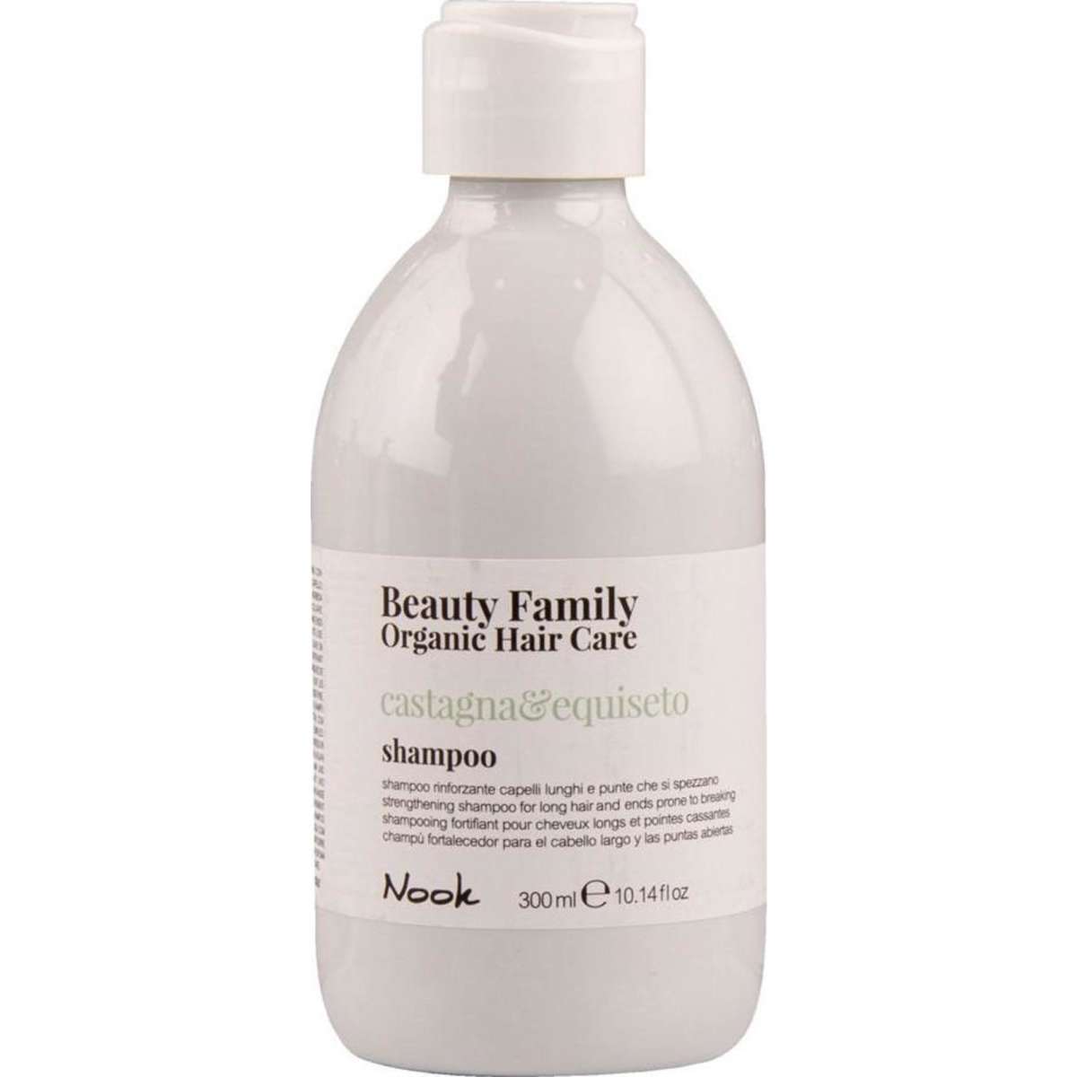 Nook Beauty Family Organic Hair Care Castagna&Equiseto Shampoo 300ml - Strengthening shampoo for long hair and ends prone to breaking
