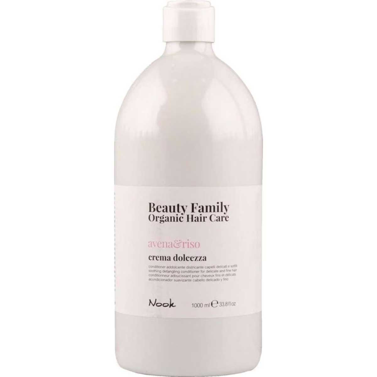 Nook Beauty Family Organic Hair Care Avena&Riso Crema Dolcezza 1L - Soothing detangling conditioner for delicate and fine hair