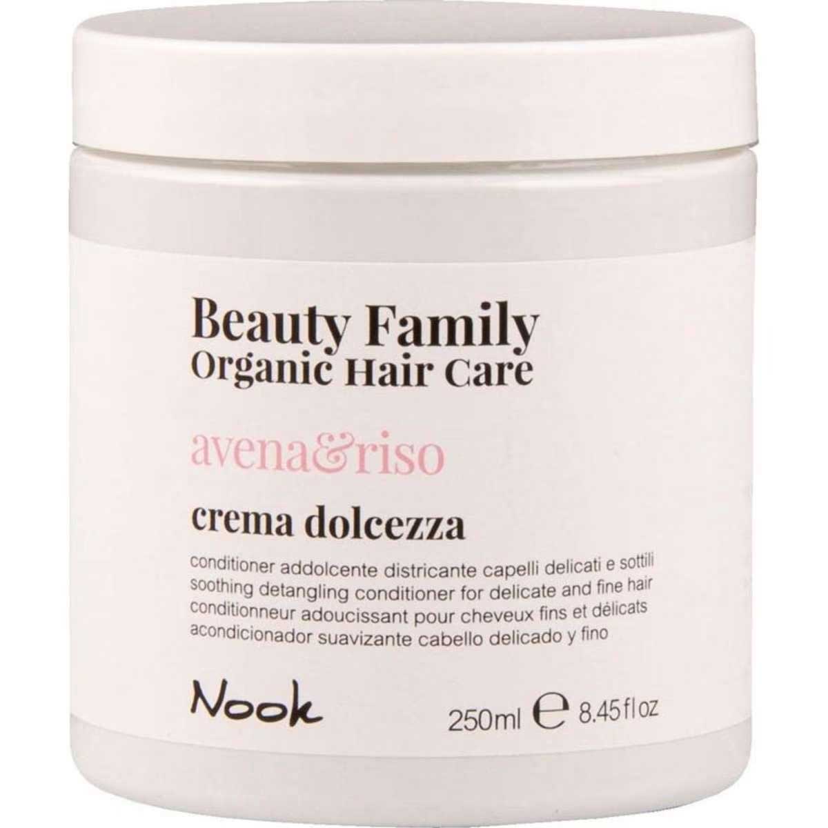 Nook Beauty Family Organic Hair Care Avena&Riso Crema Dolcezza 250ml - Soothing detangling conditioner for delicate and fine hair