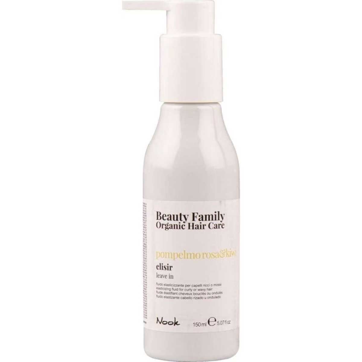 Nook Beauty Family Organic Hair Care Pompelmo Rosa&Kiwi Leave In 150ml - Elasticizing fluid for curly or wavy hair