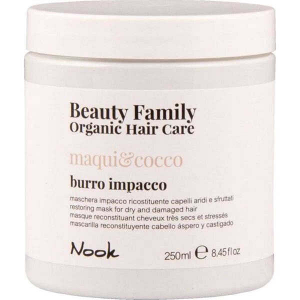 Nook Beauty Family Organic Hair Care Maqui&Cocco Burro Impacco 250ml - Restoring mask for dry and damaged hair