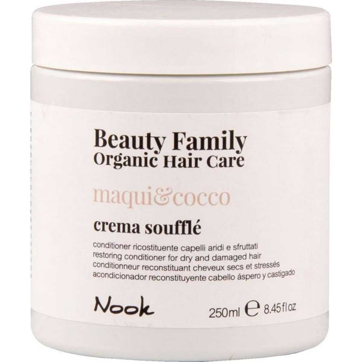 Nook Beauty Family Organic Hair Care Maqui&Cocco Crema Souffle 250ml - Restoring conditioner for dry and damaged hair