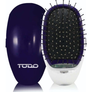 TODO Ionic Styling Hair Brush Health Smooth Silky Hair Stainless Steel Bristle Comb Purple