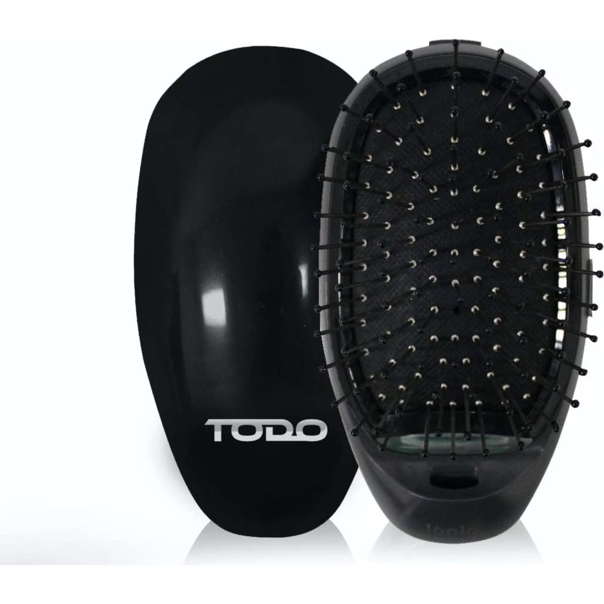 1074297525 TODO Ionic Styling Hair Brush Straightener Anti-Frizz Smooth Silky Hair Stainless Steel Bristle Black