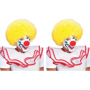 Rubies Afro Clown Wig Adult Dress Up Costume Hair Accessory - Bright Yellow 2PK