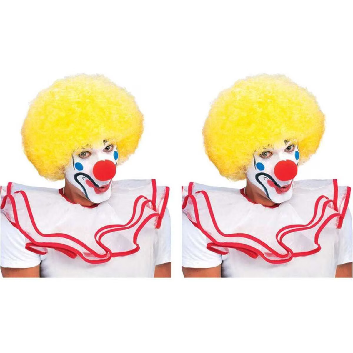 Rubies Afro Clown Wig Adult Dress Up Costume Hair Accessory - Bright Yellow 2PK