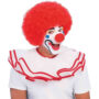 Rubies Afro Clown/Sports African Wig Adult Dress Up Costume Hair Accessory - Red