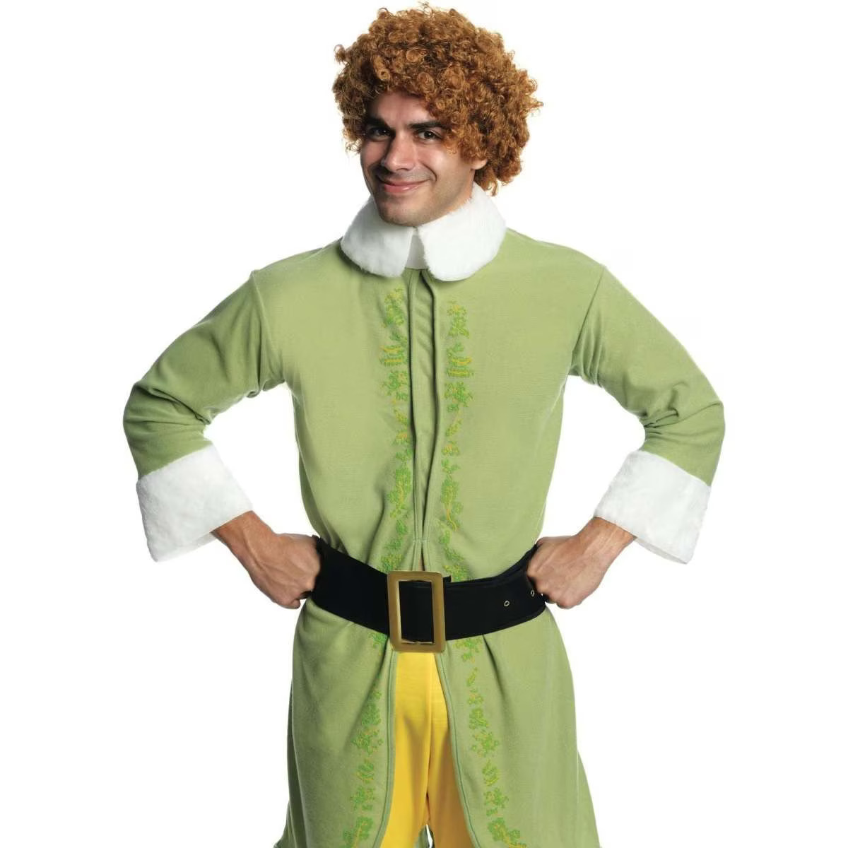 Rubies Buddy The Elf Wig Curly Brown Hair Dress Up Accessory Adult