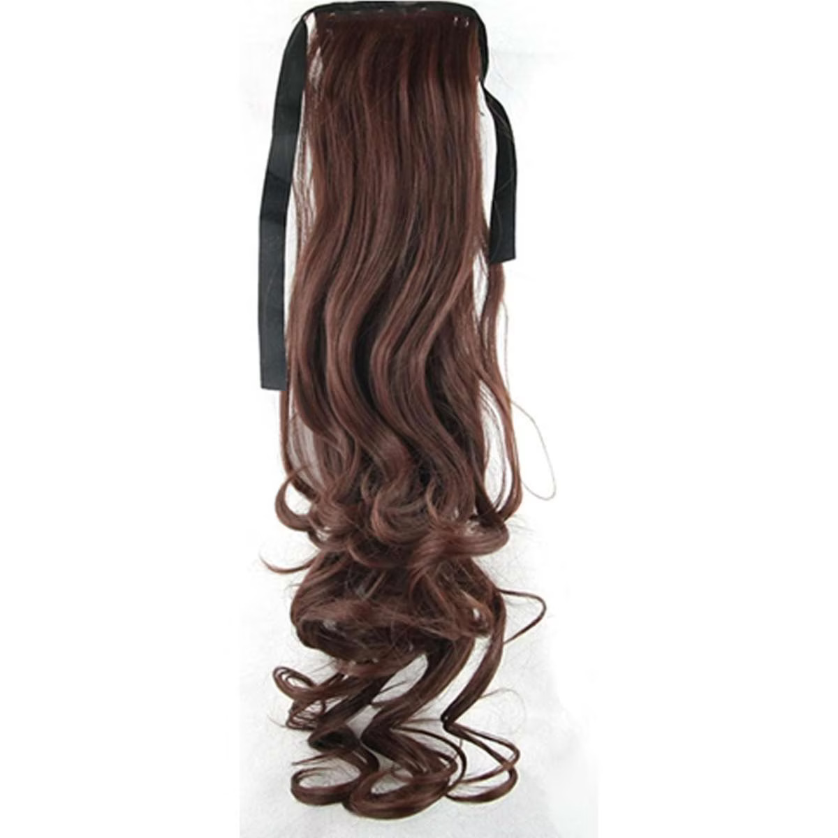 1074328718 TODO High Grade Synthetic 22" Hair Extension Ponytail Brown Curly Pony Wavy