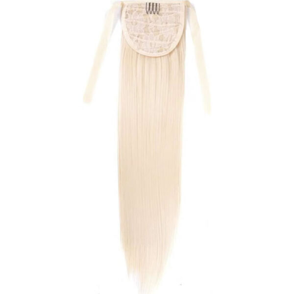TODO 22" Light Blonde Hair Extension Synthetic Hair Ponytail Straight Ribbon