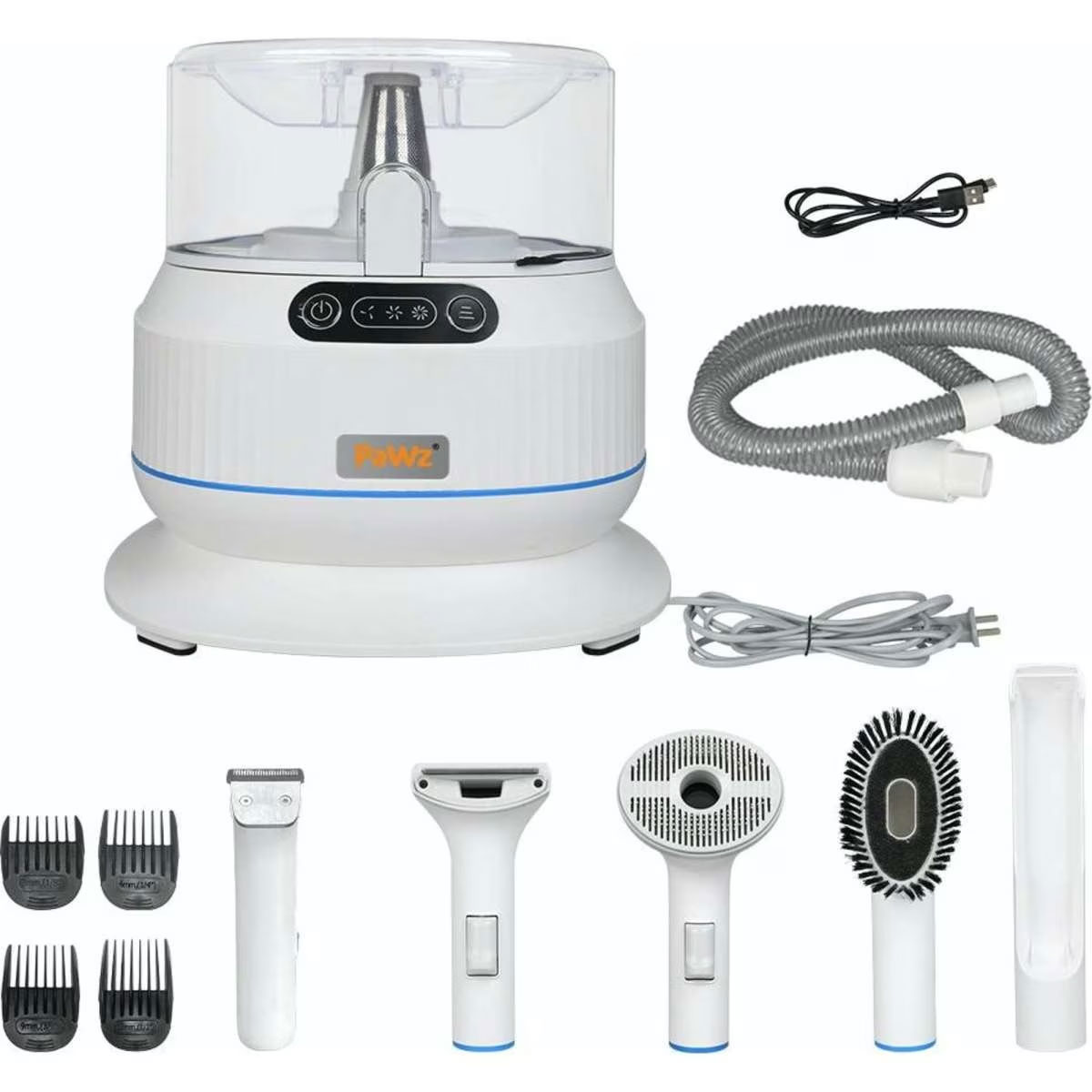 PaWz Pet Grooming Kit Vacuum Dog Cat Hair Dryer Remover Clipper Brushes Cleaning