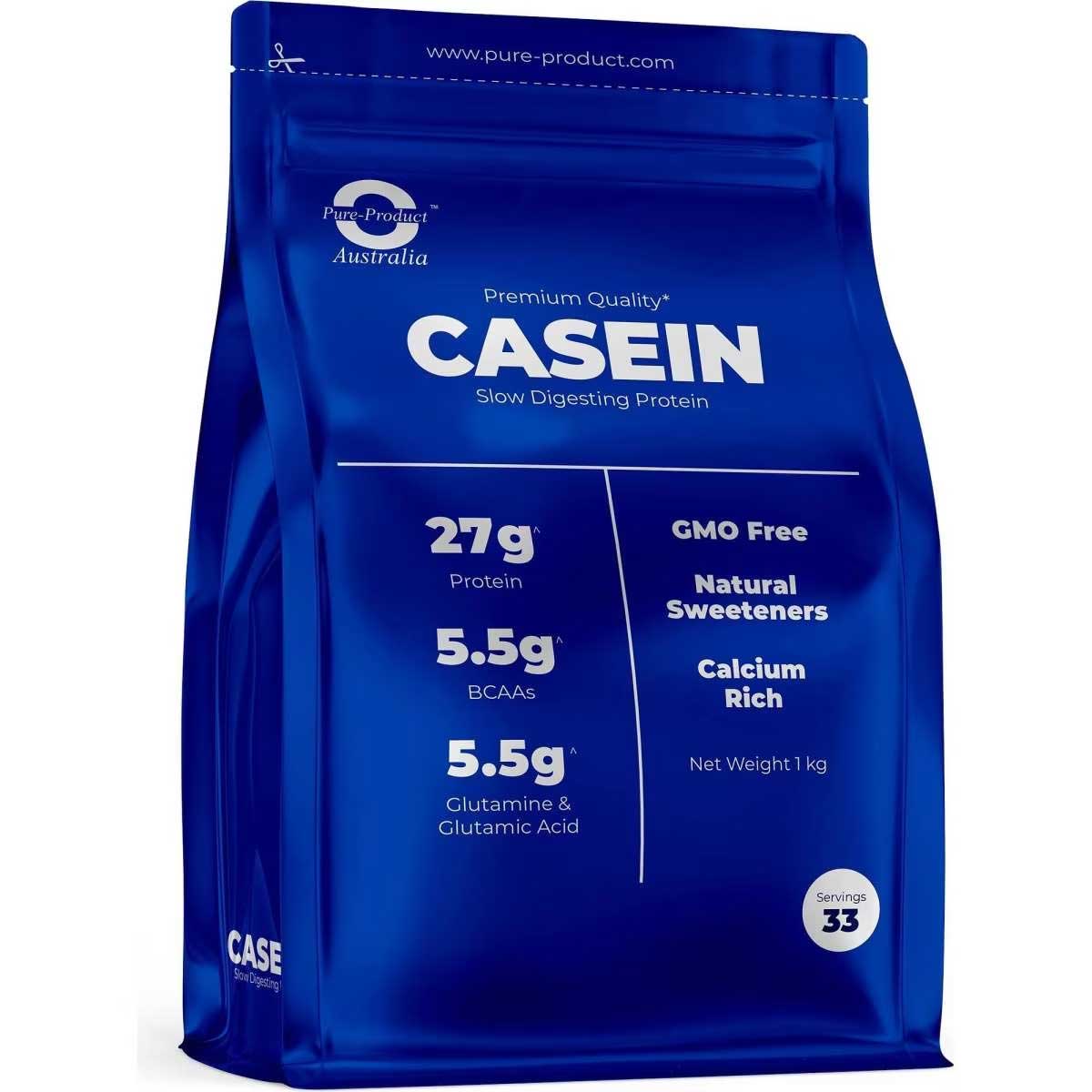 1074433050 Pure Product Australia Micellar Casein 2kg Unflavoured No Shaker Glass