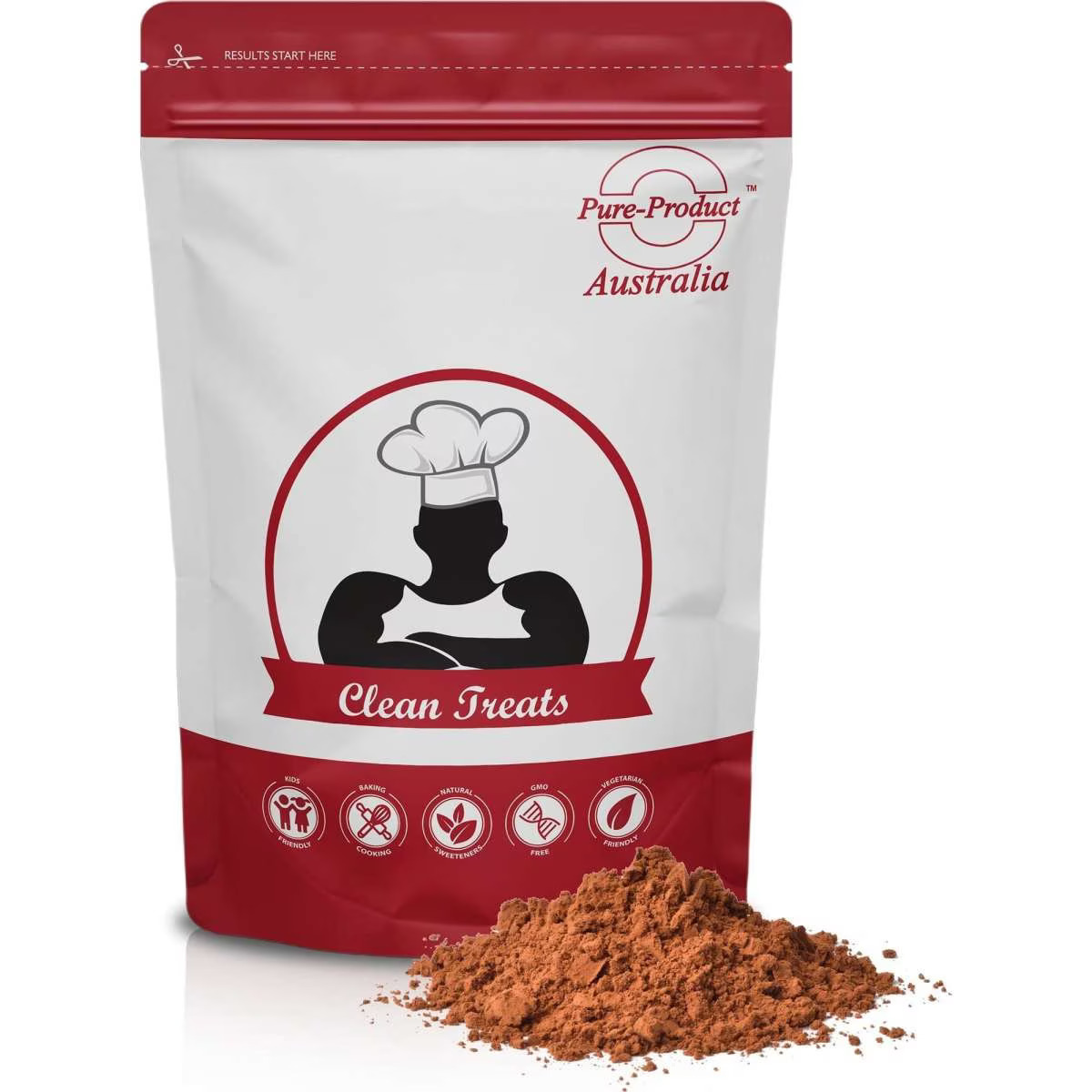 1074433110 Pure Product Australia Organic Cocoa Powder 1KG No Shaker Glass