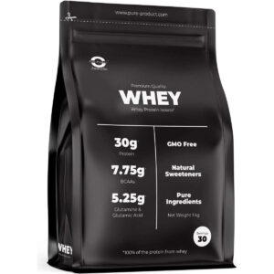 Pure Product Australia Whey Protein Isolate 1kg Cookies & Cream No Shaker Glass
