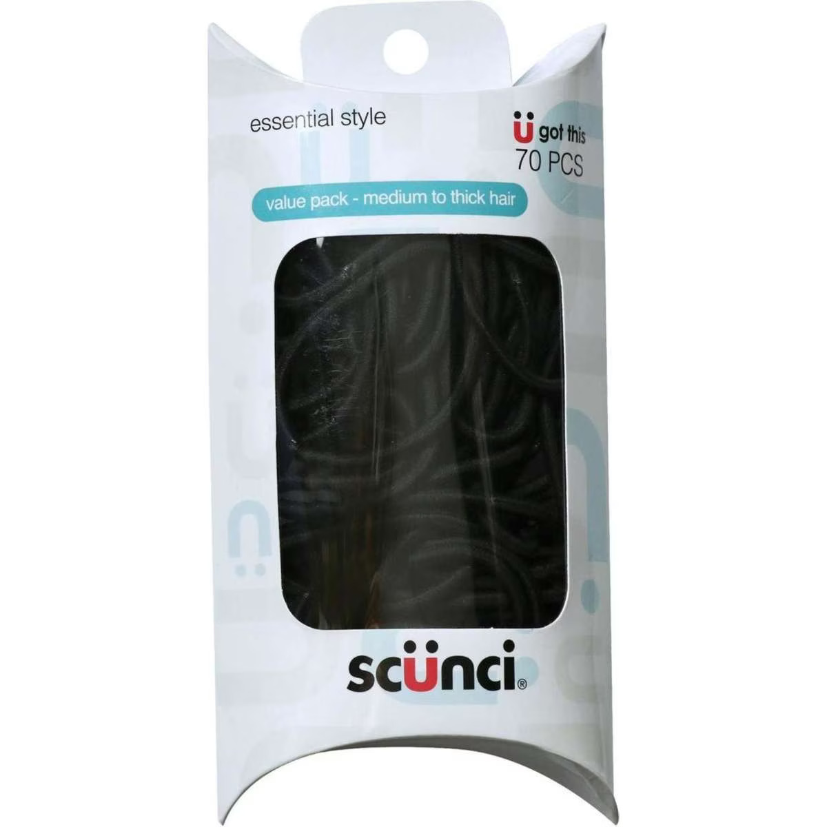 Scunci Elastics Basic Black 70pc