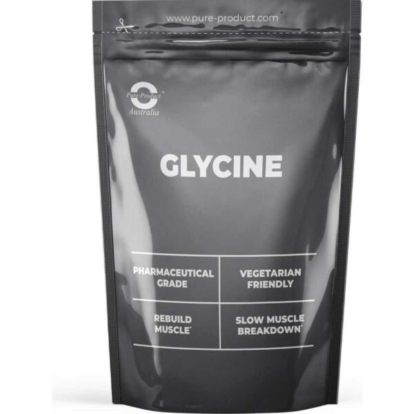 Pure Product Australia Glycine Powder 500g Unflavoured No Shaker Glass
