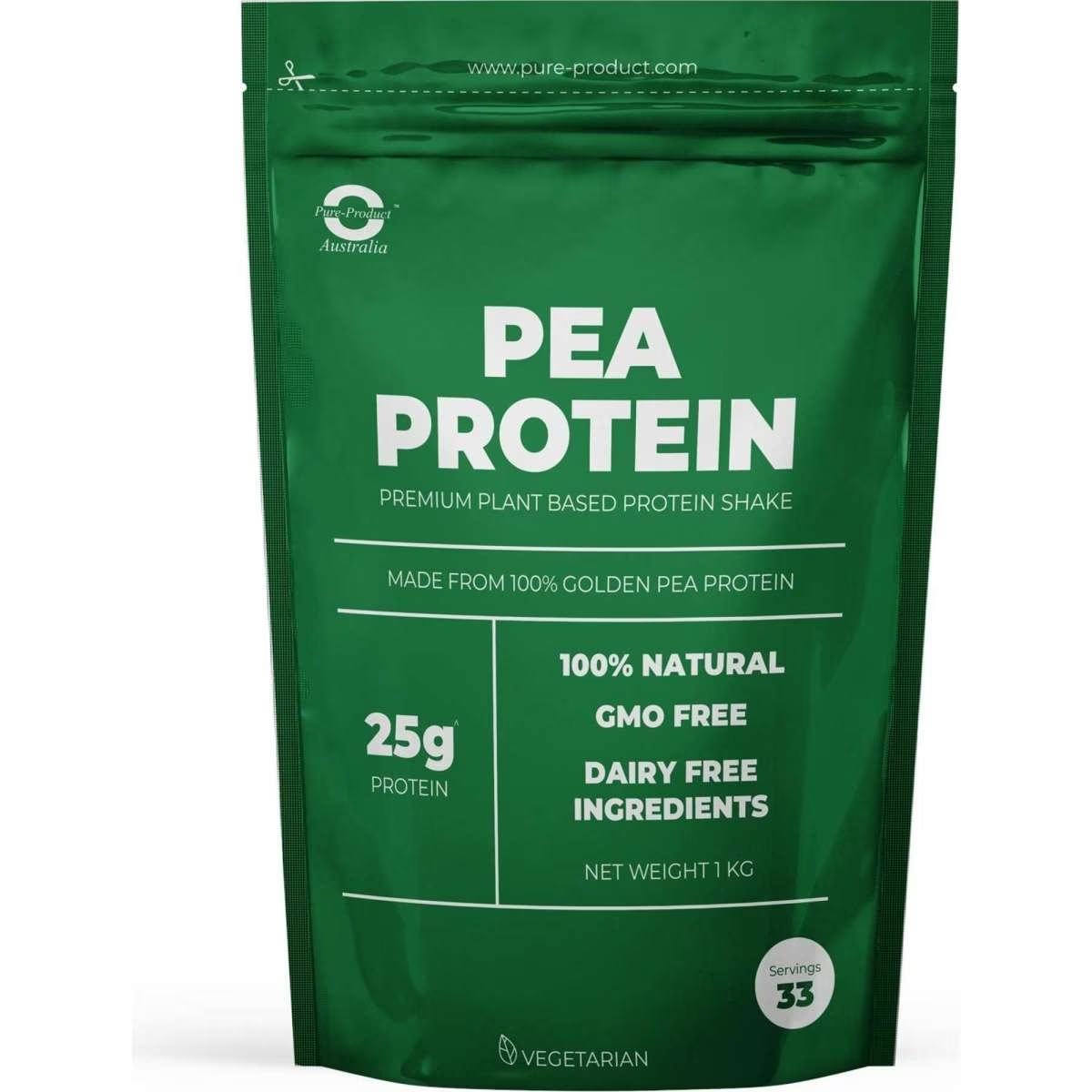 Pure Product Australia Pea Protein Isolate 1kg Unflavoured No Shaker Glass