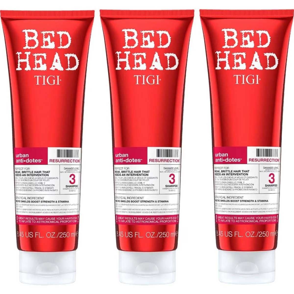 TIGI Bed Head Urban Antidotes Level 3 Resurrection Shampoo 250mL x 3