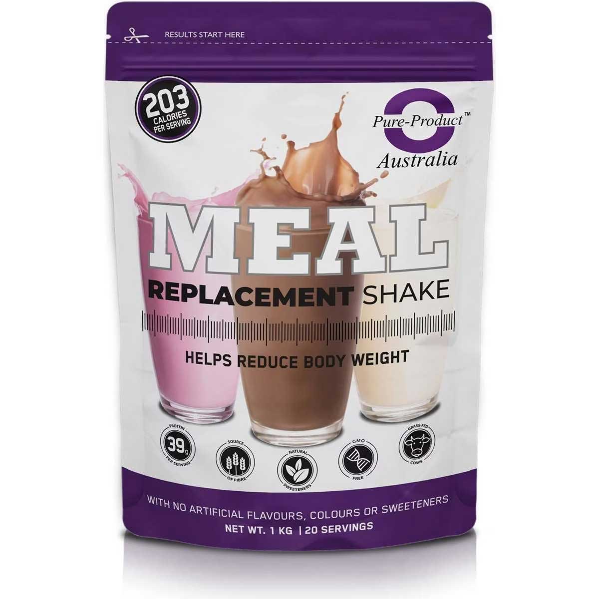Pure Product Australia Meal Replacement Shake 2kg Chocolate No Shaker Glass