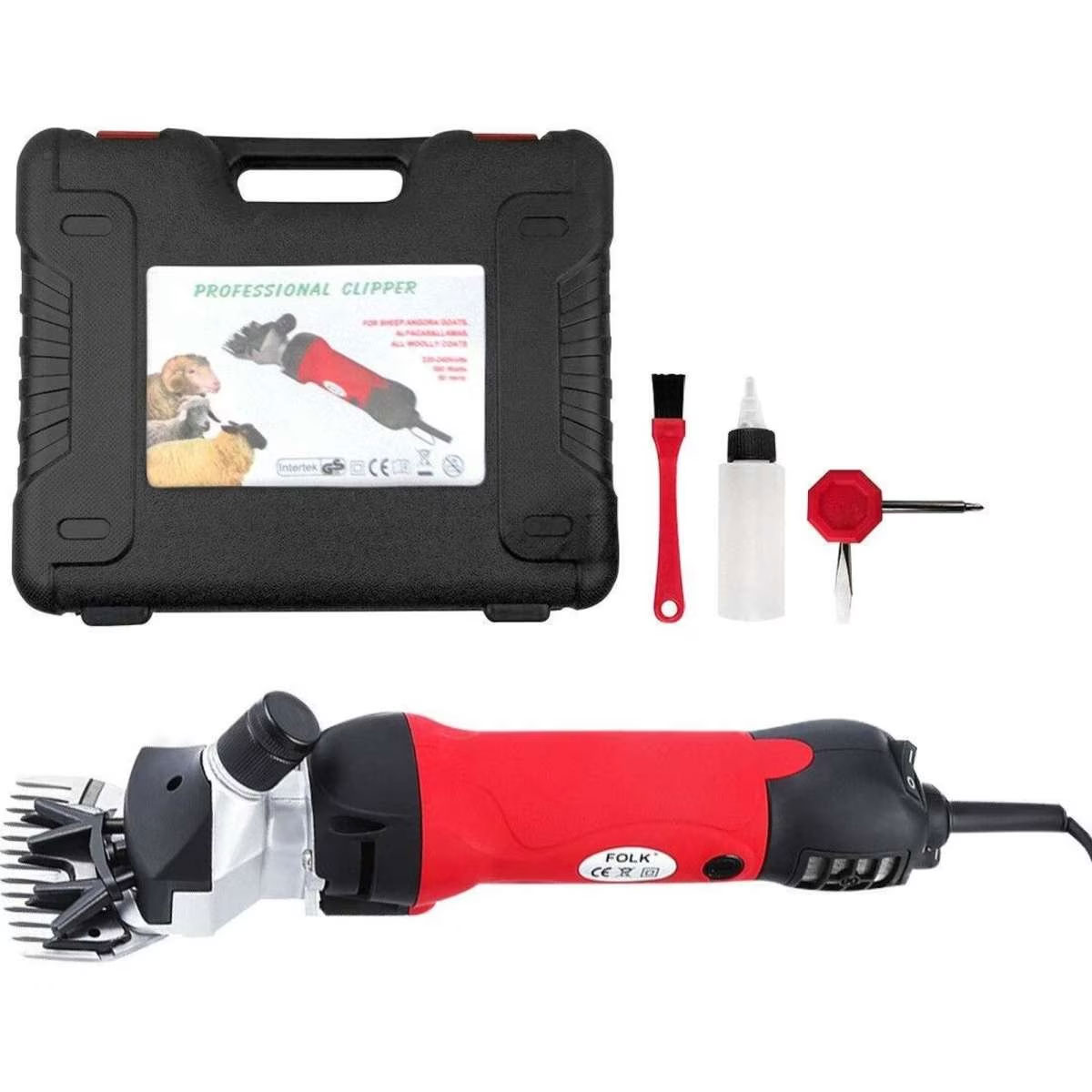 petscene 2800RPM Electric Sheep Wool Shear Clipper Livestock Hair Grooming Kit with 5m Power Cable