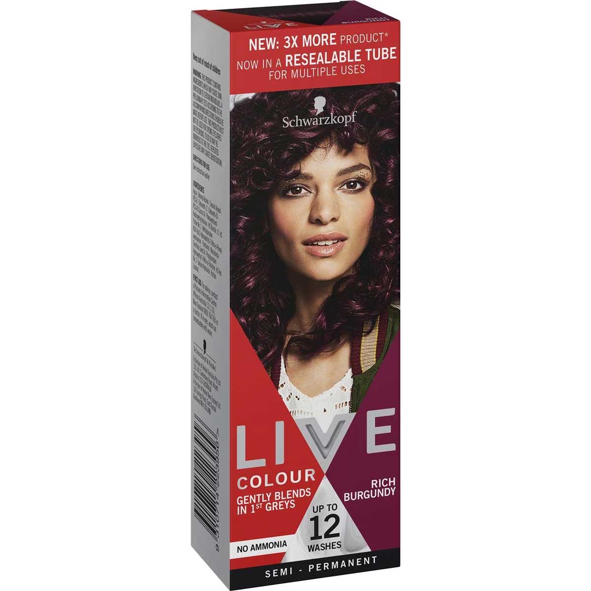 Schwarzkopf Live Colour Rich Burgundy Semi Permanent Each